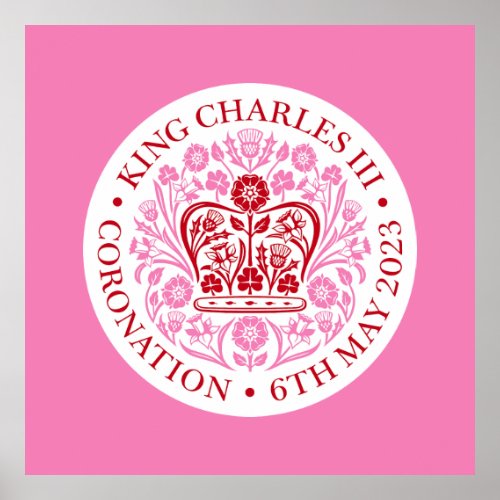 King Charles III Coronation Emblem Royal Souvenir Poster