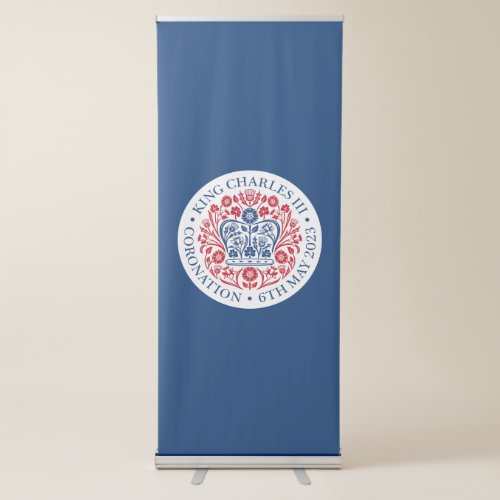 King Charles III Coronation Emblem Royal Souvenir Retractable Banner