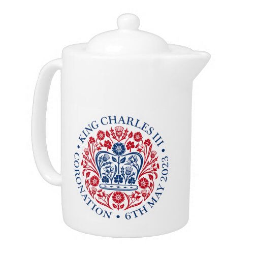 King Charles III Coronation Emblem Royal Souvenir Teapot