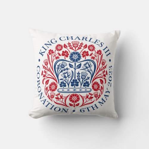 King Charles III Coronation Emblem Square Cushion