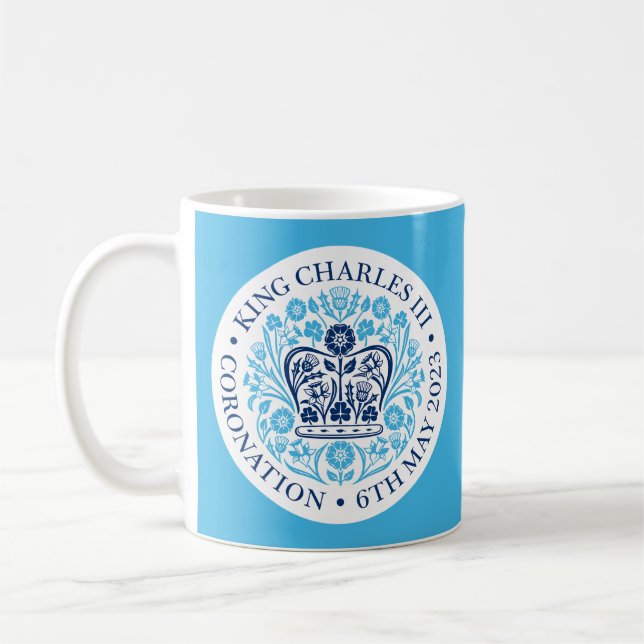King Charles III Coronation Emblem Tea/ Coffee Mug (Left)