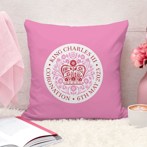 King Charles III Coronation Emblem Throw Pillow