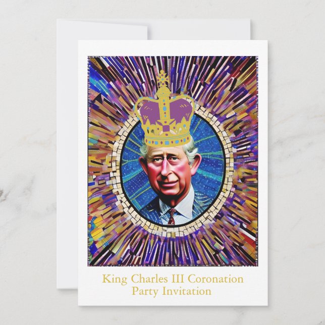 King Charles III Coronation Fun Custom Text Party Invitation (Front)