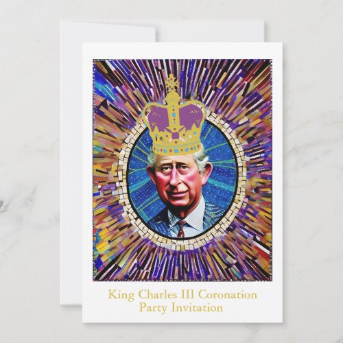 King Charles III Coronation Fun Custom Text Party Invitation