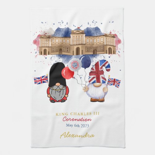 King Charles III Coronation Fun Patriotic Custom Kitchen Towel