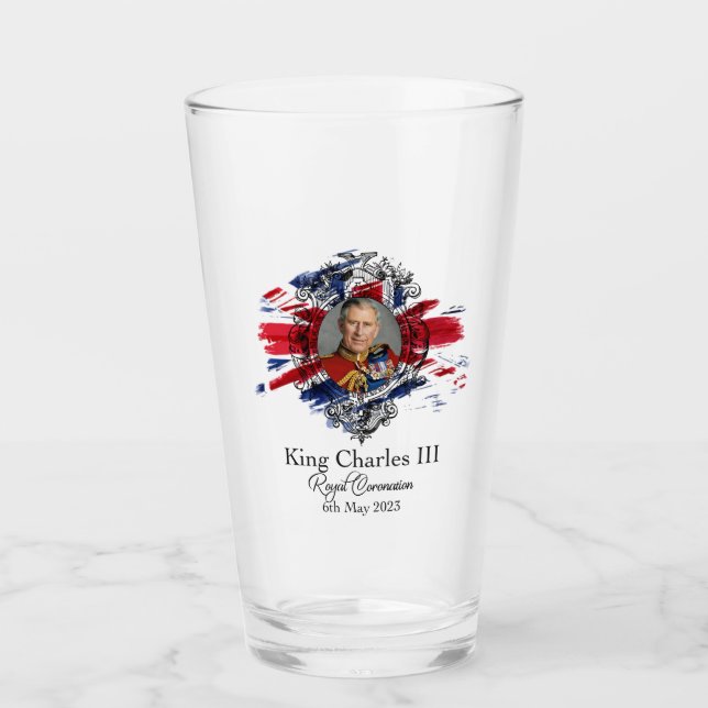 King Charles III Coronation Image Glass / Tumbler (Front)