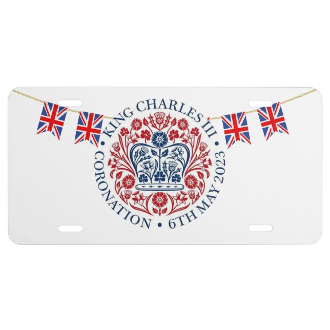King Charles III Coronation License Plate (Front)