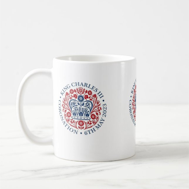 King Charles III Coronation logo Commemorative Coffee Mug (Left)