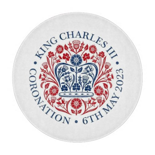 King Charles III Coronation logo Commemorative  Cutting Board