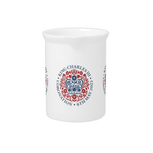 King Charles III Coronation logo Commemorative jug Beverage Pitcher