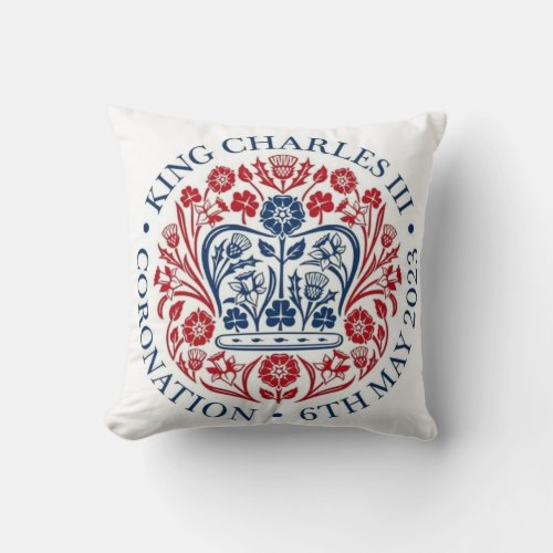 King Charles III Coronation logo cushion Throw Pillow