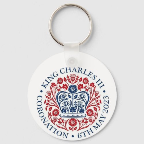 King Charles III Coronation logo on two_sided  Keychain