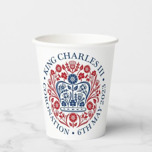 King Charles III Coronation logo Paper Cups