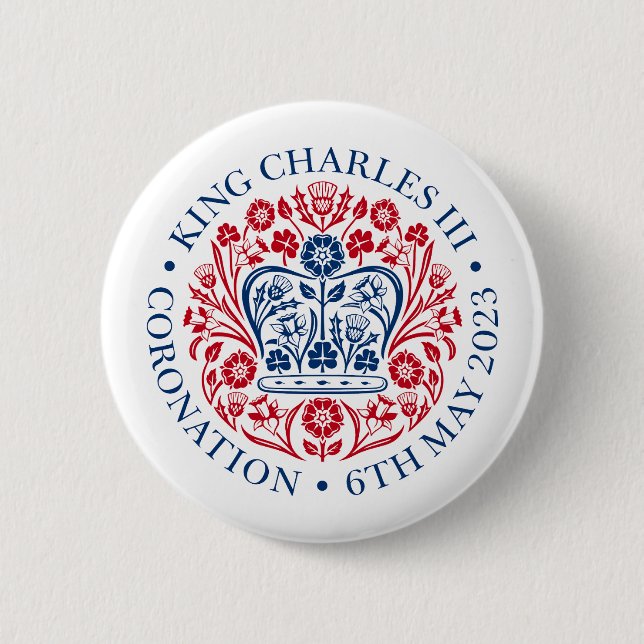 King Charles III coronation official design Button (Front)