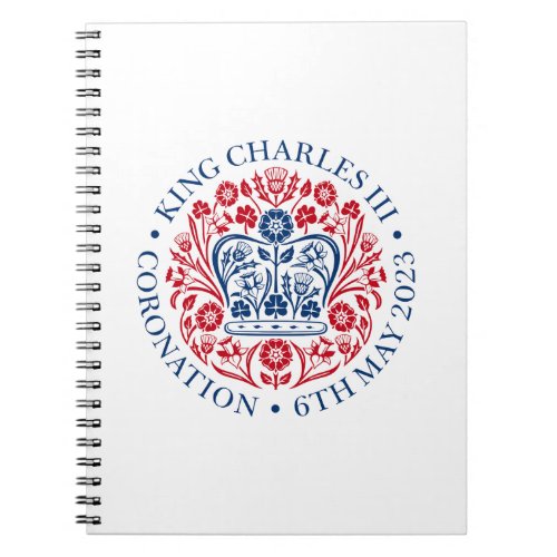 King Charles III coronation official design Cushio Notebook