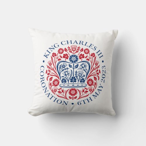 King Charles III coronation official design Throw Pillow