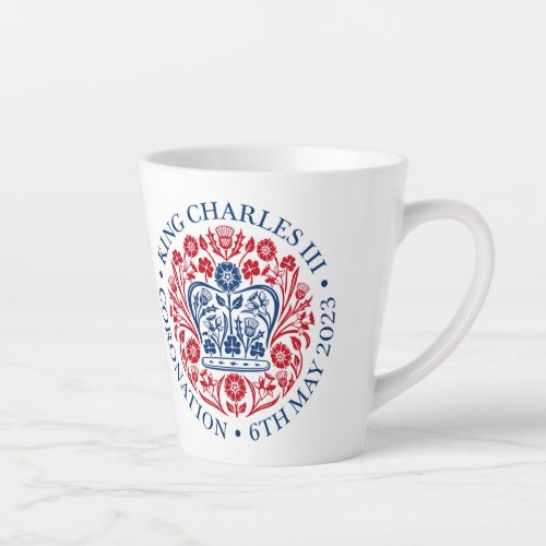 King Charles III Coronation Official Emblem Latte  Latte Mug