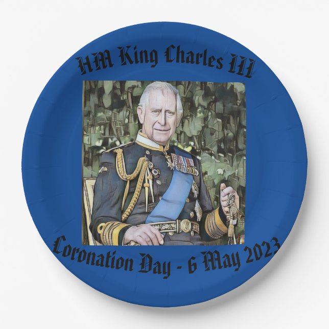 King Charles III Coronation  Paper Plates (Front)