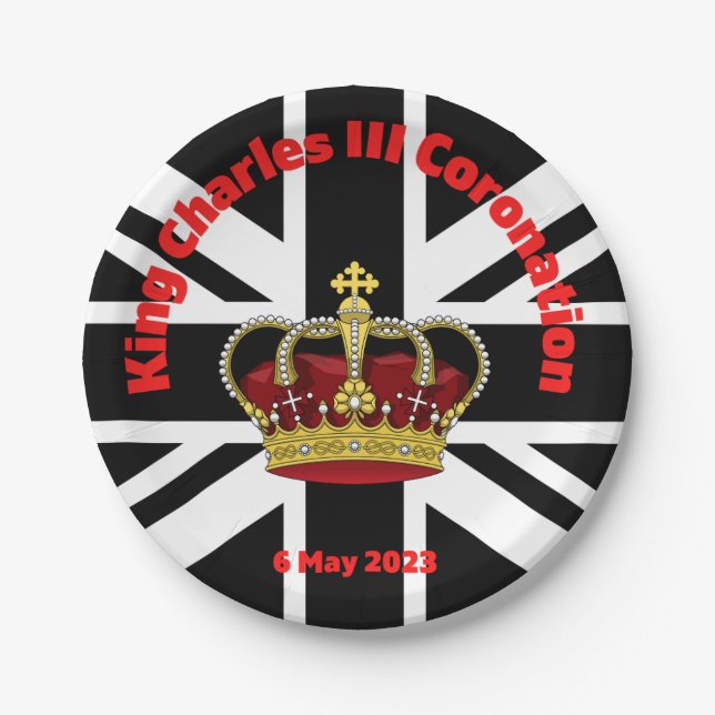 King Charles III Coronation Paper Plates (Front)