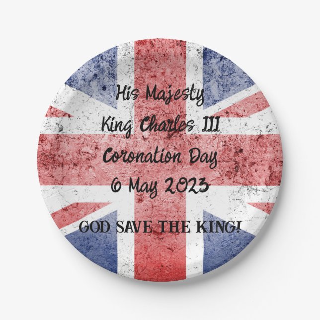 King Charles III Coronation Paper Plates (Front)