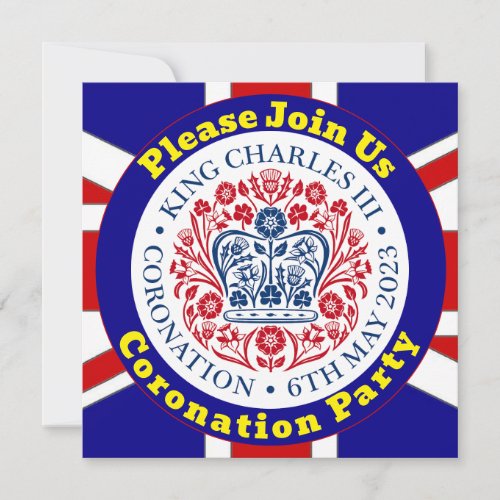 King Charles III Coronation Party Invitation