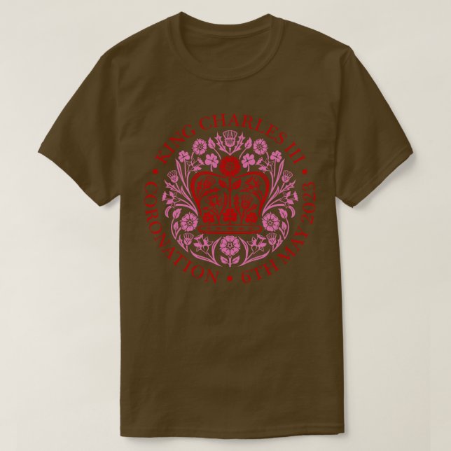 KING CHARLES III CORONATION PINK T-Shirt (Design Front)