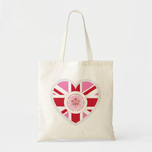 King Charles III Coronation Red and Pink Logo Tote Bag