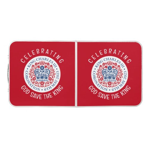 KING CHARLES III Coronation Red Beer Pong Table