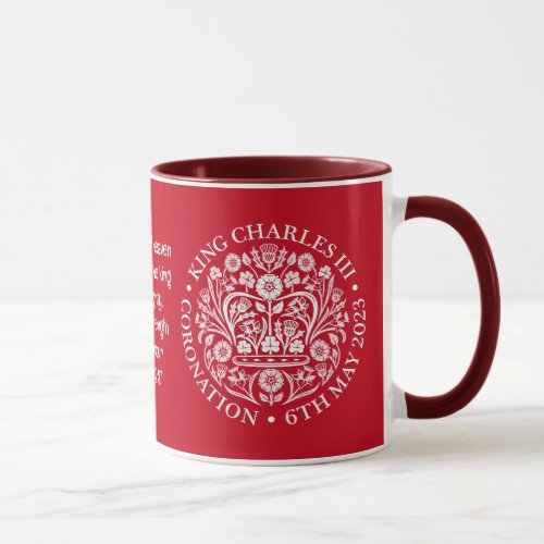 KING CHARLES III CORONATION Red Bible Verse Mug