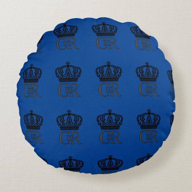 King Charles III Coronation Round Pillow (Front)