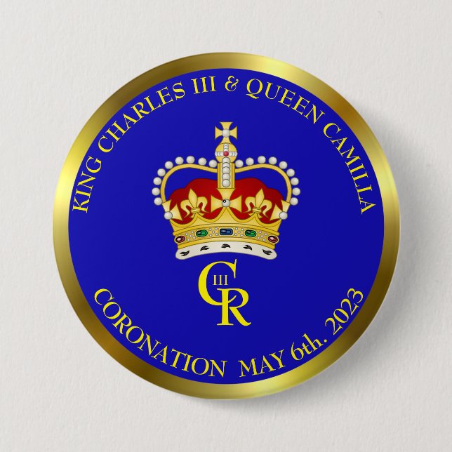 KIng Charles III Coronation Souvenir Button (Front)