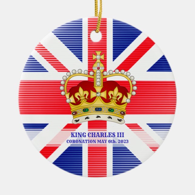  King Charles III  Coronation souvenir Ceramic Ornament (Front)