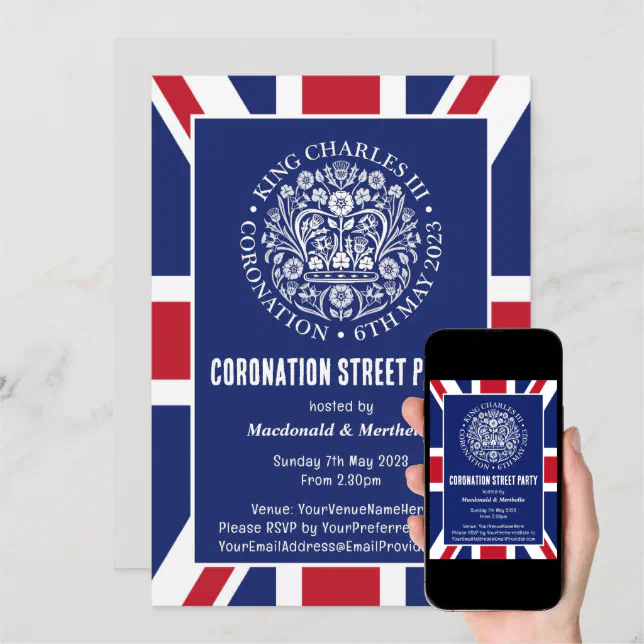 KING CHARLES III CORONATION Street Party Invitation Zazzle