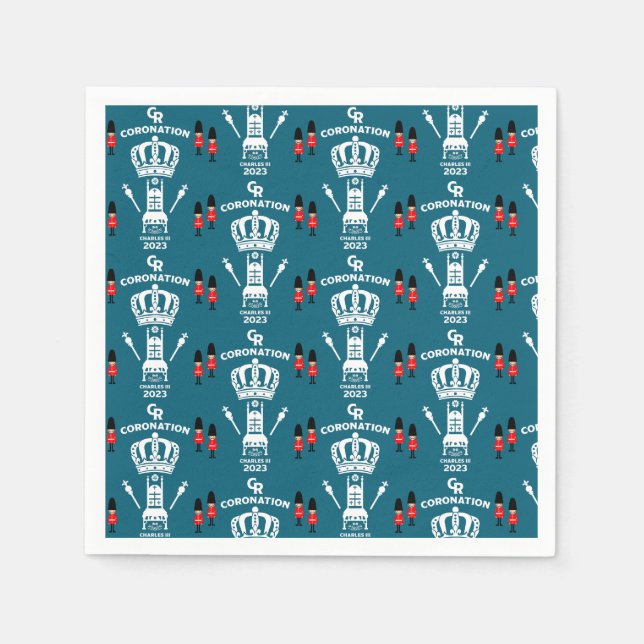 King Charles III Coronation Street Party Napkins (Front)