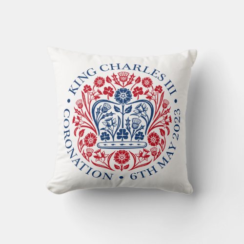 King Charles III Coronation Throw Pillow