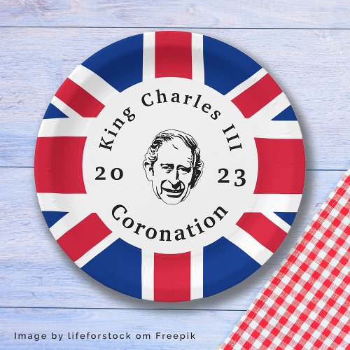 King Charles III Coronation Union Jack Paper Plates