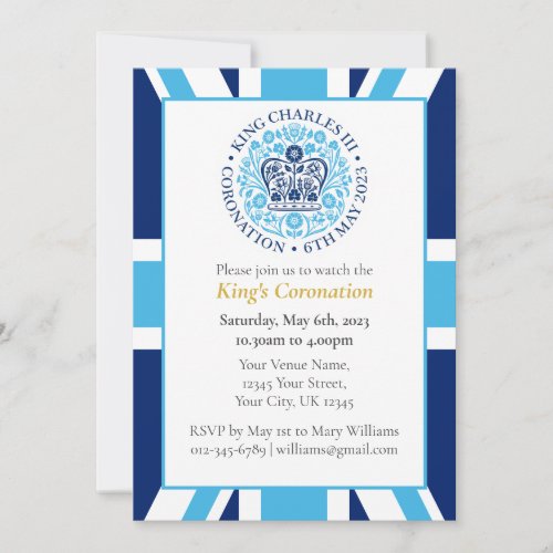 King Charles III Coronation Watch  Celebration Invitation