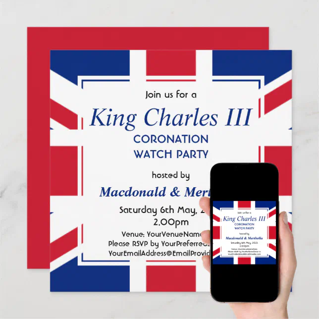 KING CHARLES III Coronation Watch Party Invitation Zazzle