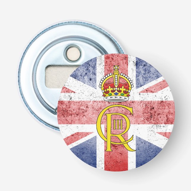 King Charles III cypher/Union Flag bottle opener (Front)