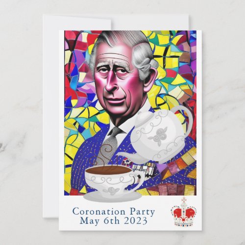 King Charles III Fun Custom Text Coronation Party  Invitation