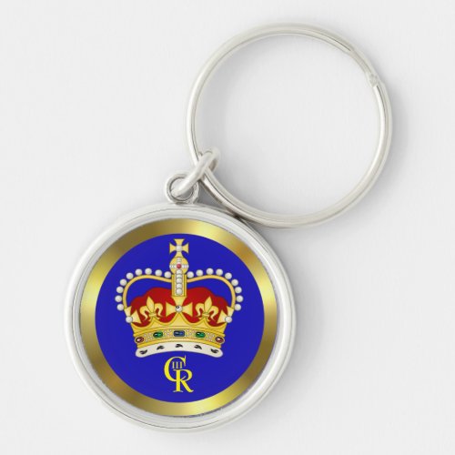  King Charles III Monogram and Crown  Key Ring