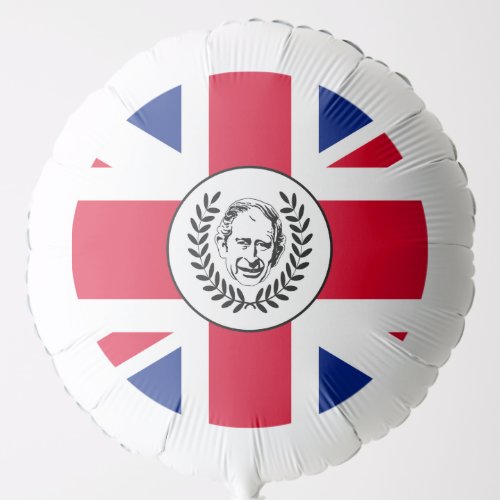 King Charles III on British Union Jack Flag Balloon
