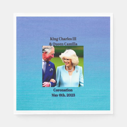 King Charles III  Queen Camilla Coronation Napkins