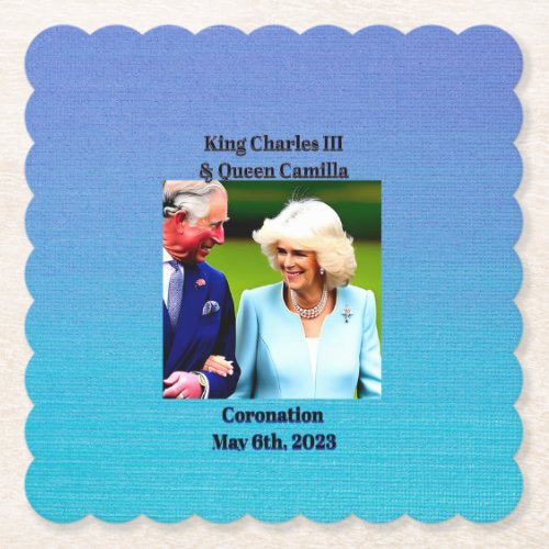 King Charles III  Queen Camilla Coronation Paper Coaster