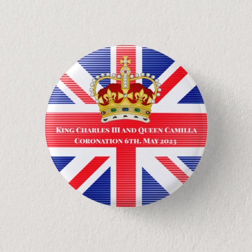 King Charles III  Queen Camilla Souvenir Button