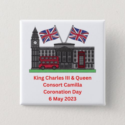King Charles III  Queen Consort Coronation  Button