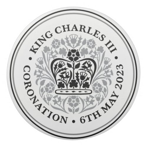 King Charles III Royal Coronation Black Emblem   Eraser