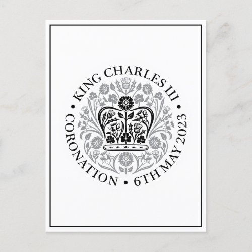 King Charles III Royal Coronation Emblem Souvenir  Postcard