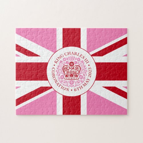 King Charles III Royal Coronation Logo Patriotic Jigsaw Puzzle