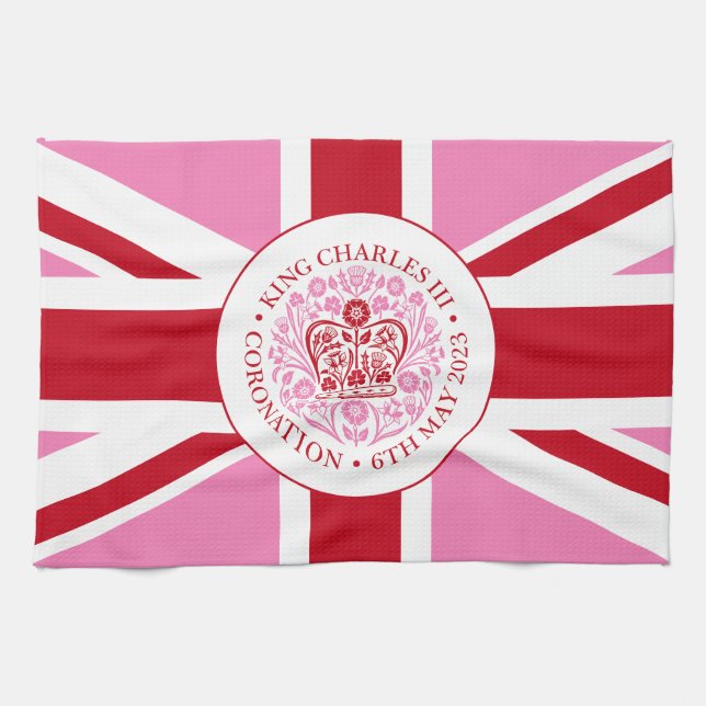 King Charles III Royal Coronation Logo Patriotic Kitchen Towel (Horizontal)